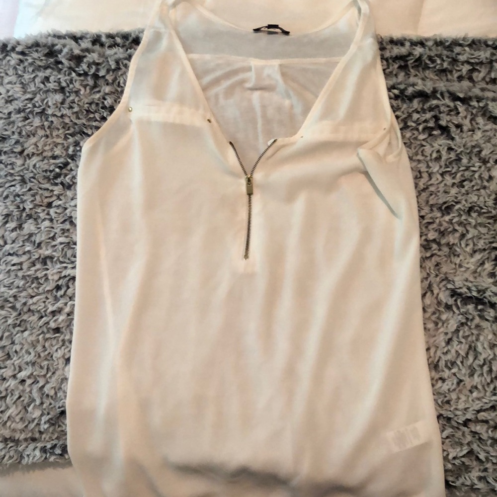 White Sleeveless Blouse